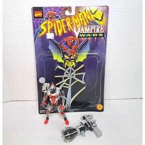 ToyBiz Spider-Man Vampire Wars Anti-Vampire Spidey Figure Complete + Card Marvel